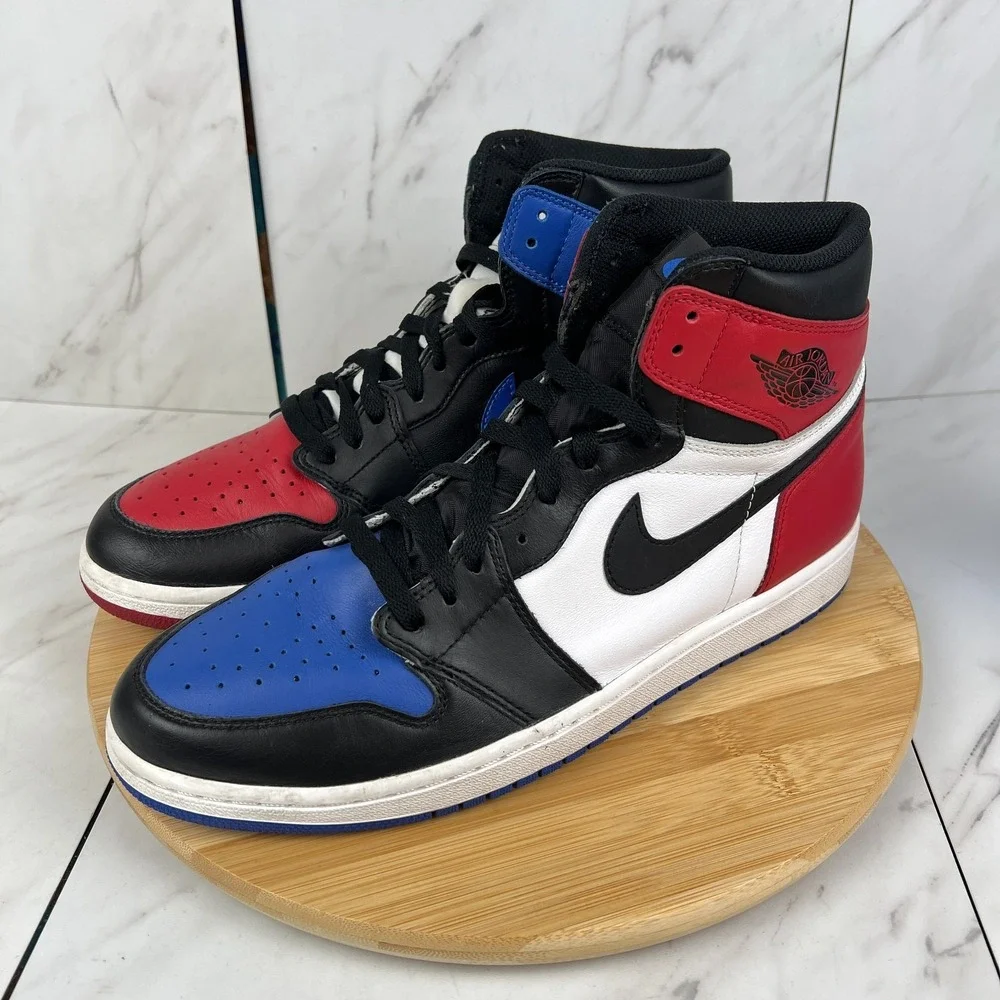 Nike Air Jordan 1 Retro High OG Top 3 Mens Size 12 Red Blue Sneakers 555088-026